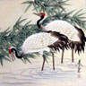 Two Cranes in Bamboo are featured in this Chinese Artwork Painting