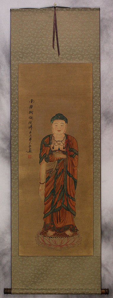 Image of Buddha - Partial-Print - Asian Scroll