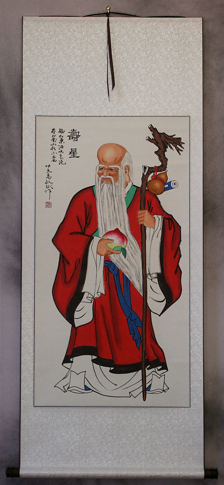 Longevity Saint Asian Art Scroll