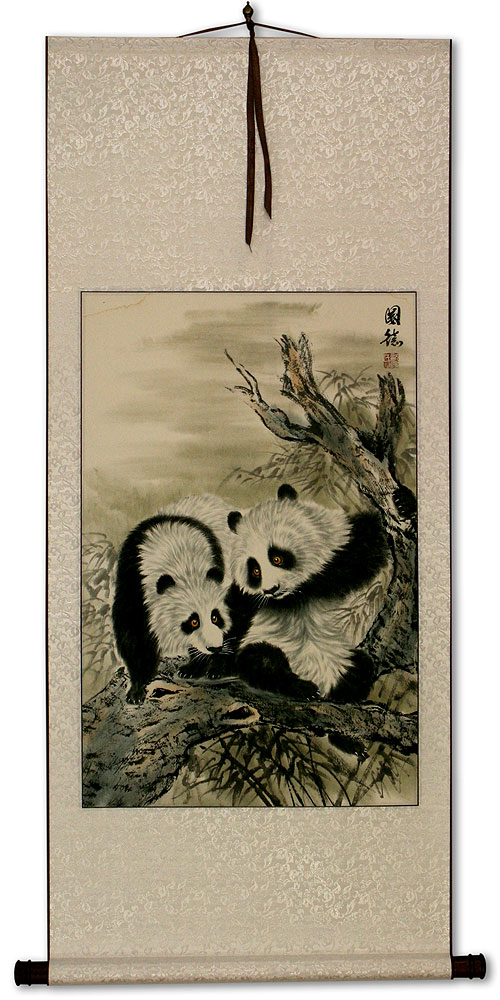 Chinese Panda Wall Scroll
