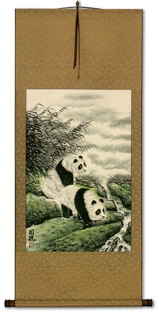 Blemished Panda Wall Scroll