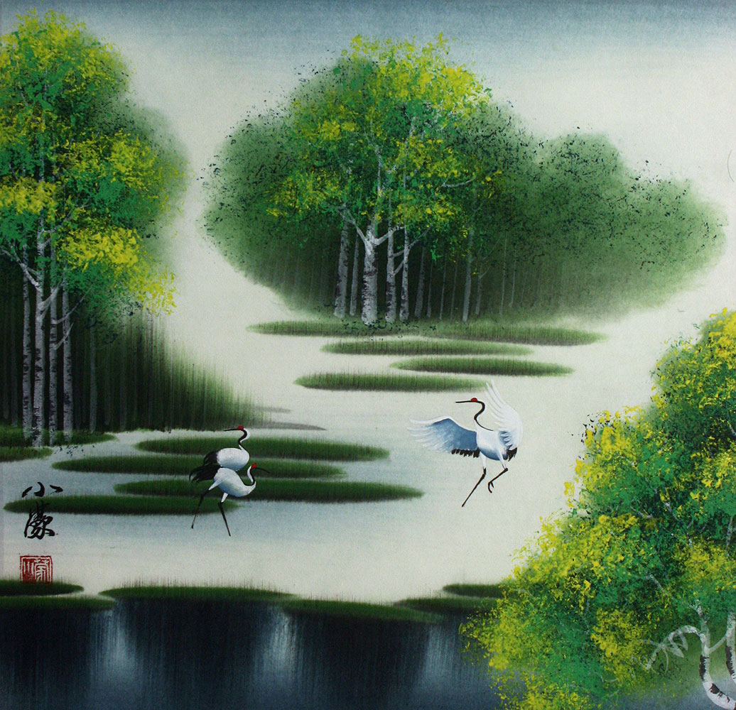 Cranes Painting