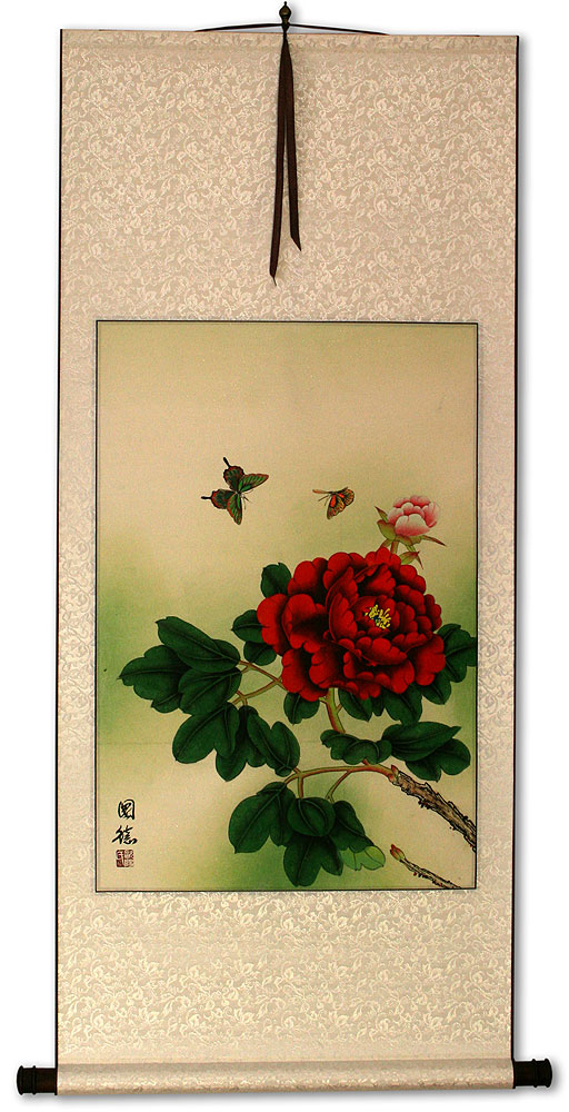 Butterflies and Flowers - Wall Scroll