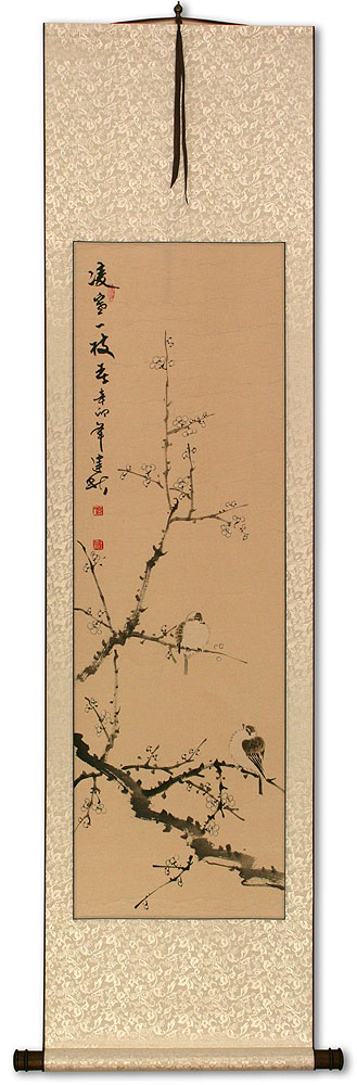 Birds in the Plum Blossom - Wall Scroll