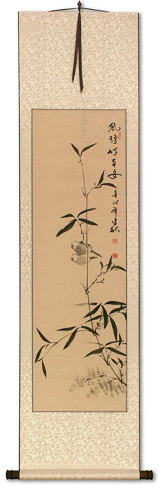 Bamboo Wishing You Are Safe and Sound - Chinese Scroll