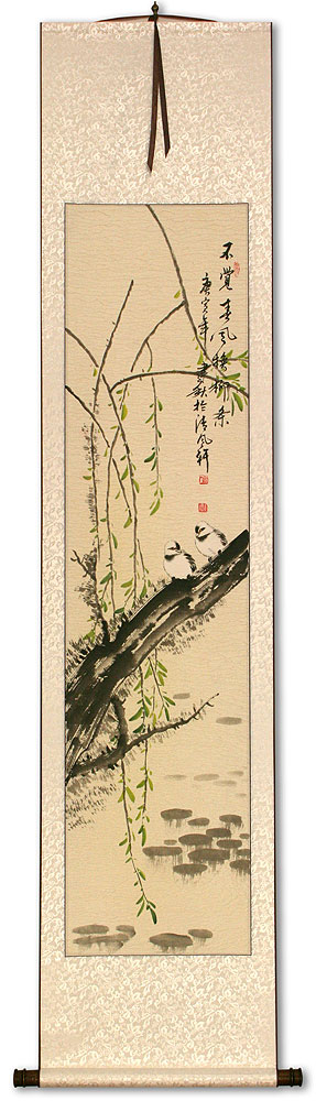 Willow Tree in the Spring - Wall Scroll