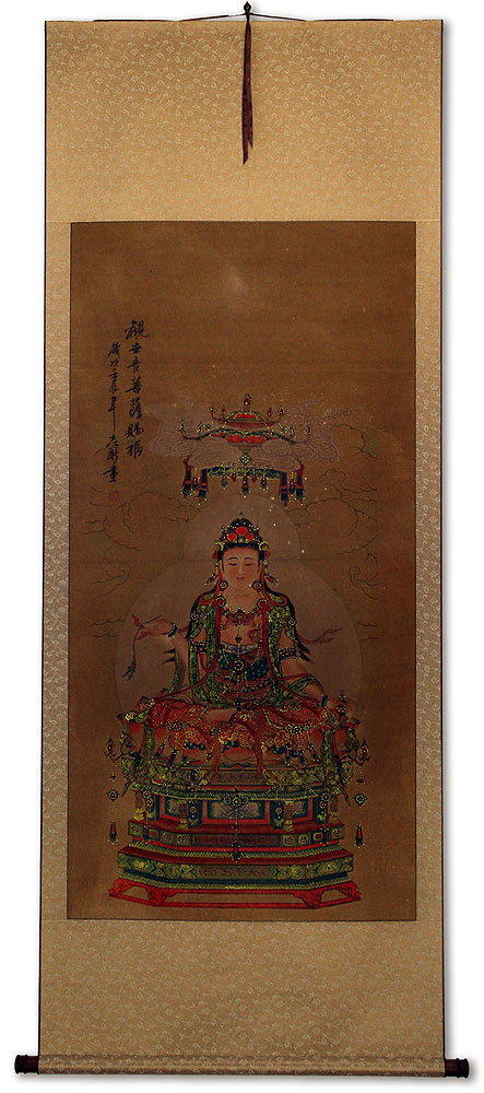 Guanyin / Kuan Yin / Kannon - Partial-Print - Large Wall Scroll