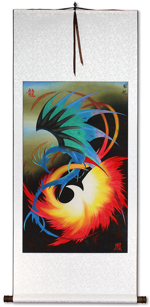 Chinese Dragon and Phoenix - Wall Scroll