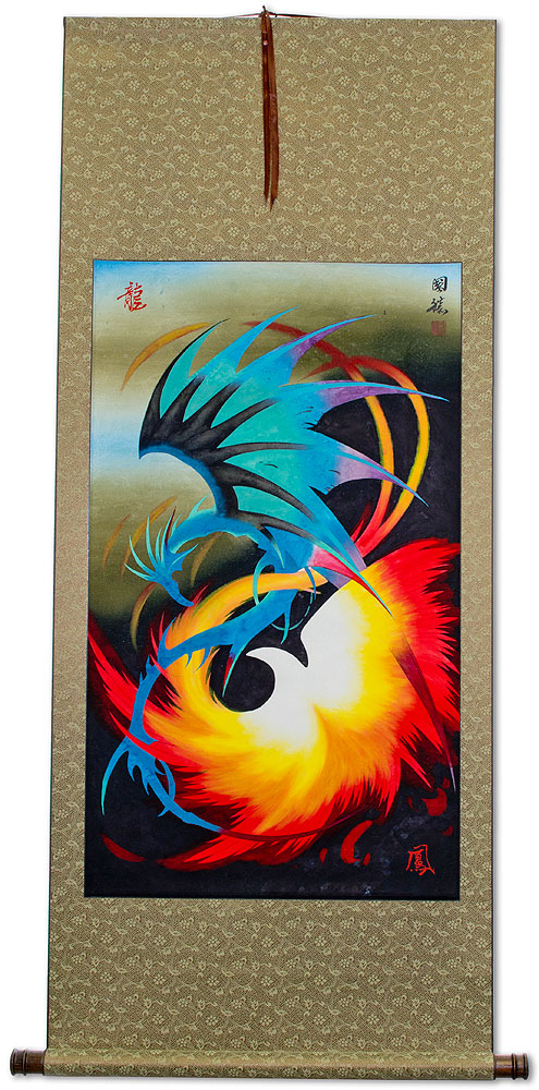 Chinese Dragon and Phoenix - Wall Scroll