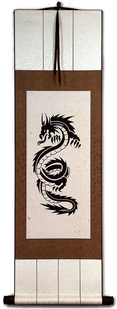 Black Dragon Print - Chinese Scroll