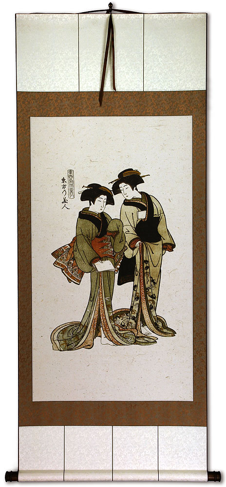 Beauties of the East - Japanese Woodblock Print Repro - Very Large Wall Scroll