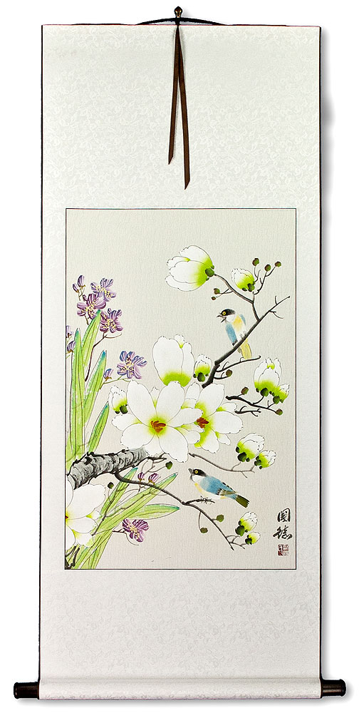 Bird & Flower Wall Scroll