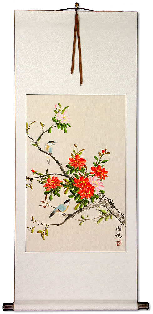 Bird & Flower Wall Scroll