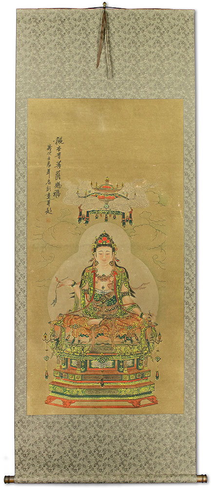 Guanyin / Kuan Yin / Kannon - Partial-Print - Large Wall Scroll