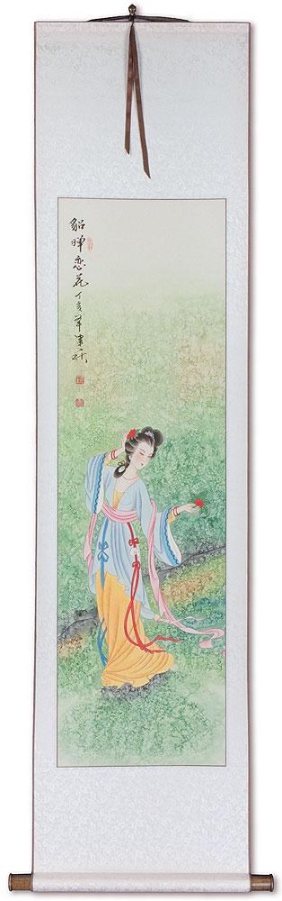 Beauty Asian Woman Wall Scroll