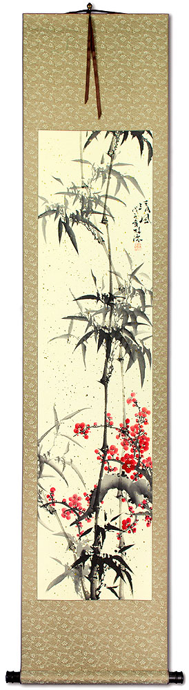 Bamboo and Plum Blossom Wall Scroll