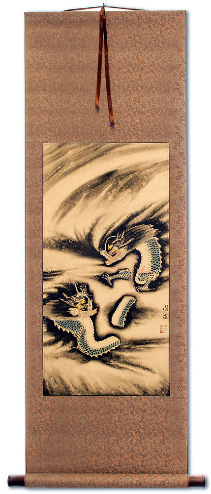 Flying Chinese Dragon Wall Scroll