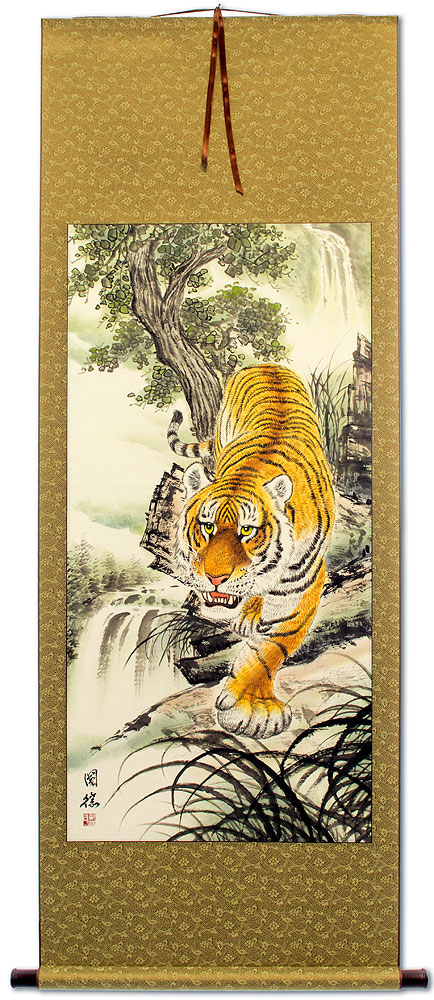 Chinese Tiger Painting - Large Wall Scroll