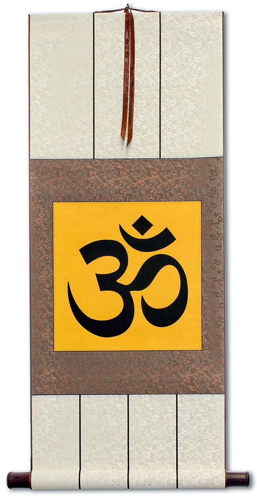 Om Symbol - Hindu / Buddhist Unryu Wall Scroll