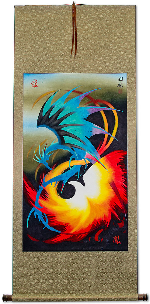 Chinese Dragon and Phoenix - Wall Scroll