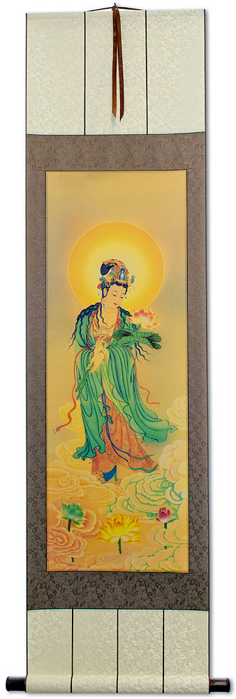 Samantabhadra Buddha Lotus Embrace - Giclee Print - Wall Scroll