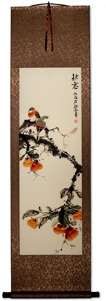 Autumn Feeling - Bird and Flower Wall Scroll