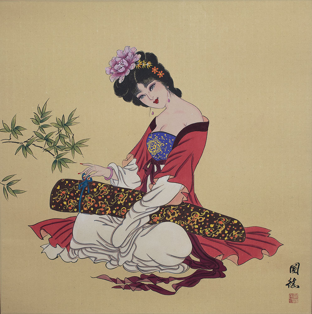 Tang Dynasty Beautiful Woman Painting