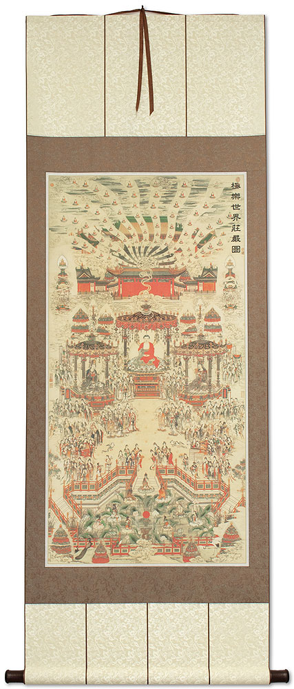 Buddhist Paradise Altar Print - Large Wall Scroll