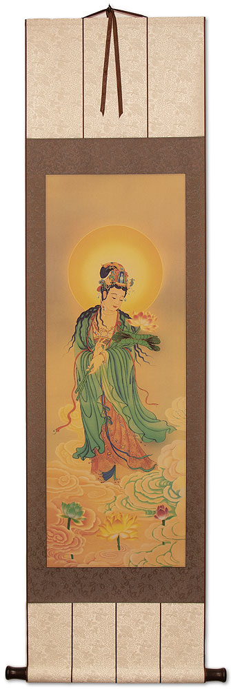 Samantabhadra Buddha Lotus Embrace - Giclee Print - Wall Scroll