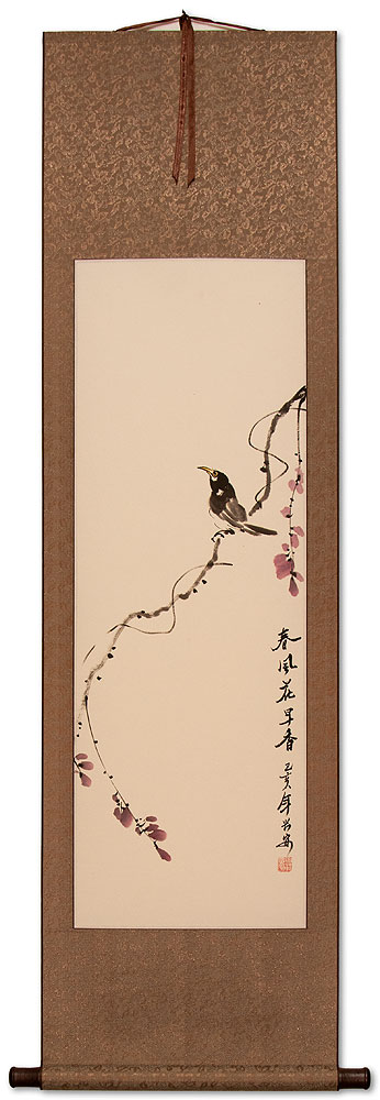 Bird and Flower Wall Scroll