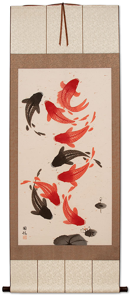 Classic Koi Fish Wall Scroll