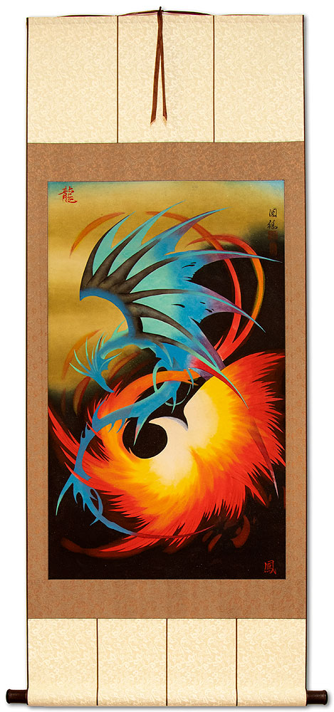 Chinese Dragon and Phoenix - Wall Scroll