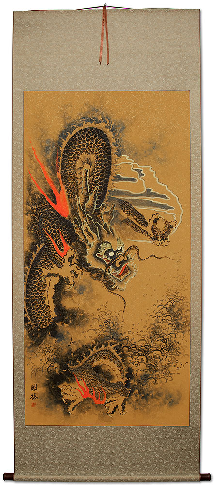Flying Chinese Dragon - Extra-large Wall Scroll