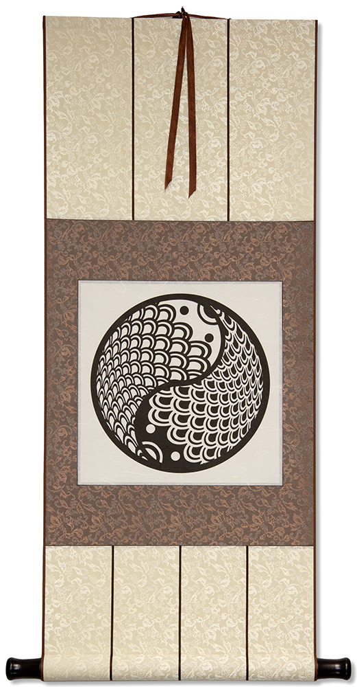 Yin Yang Fish Print - Wall Scroll