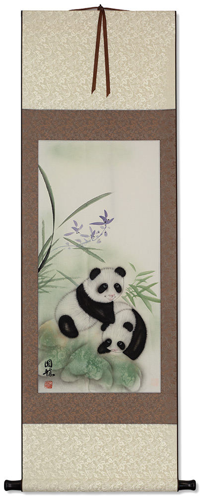 Panda Bears - Chinese Wall Scroll Painting