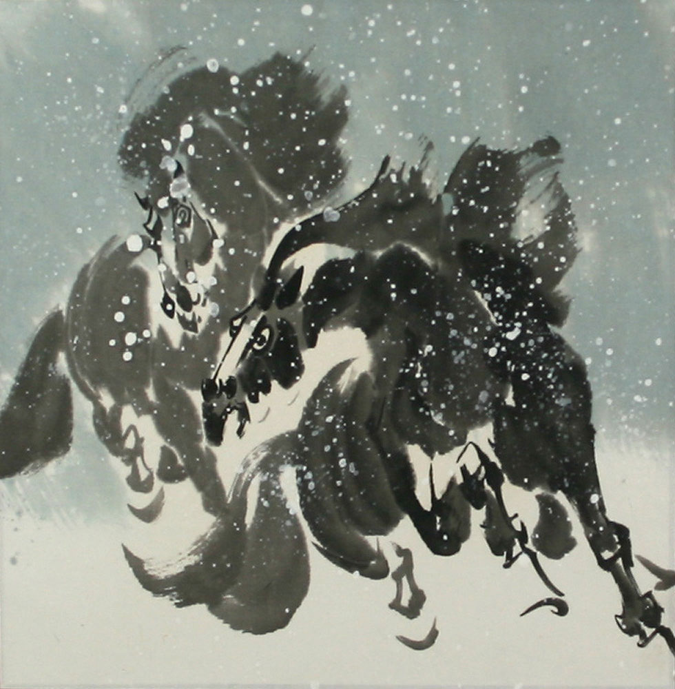 Snow Horses Asian Art Painting