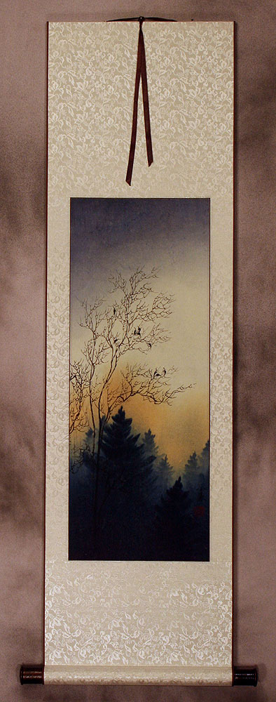 Twilight Birds' Song - Small Wall Scroll