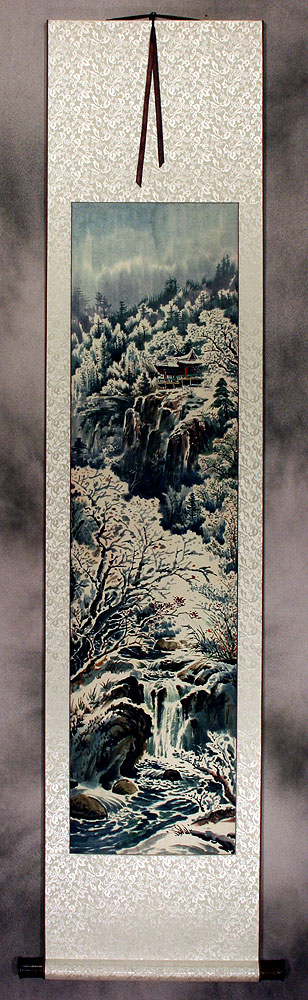 North Korean Landscape Wall Scroll