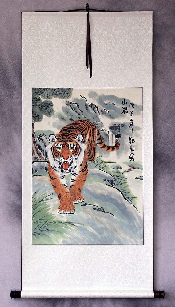 Chinese Tiger Wall Scroll