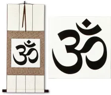 Om Symbol<br>Hindu / Buddhist Unryu Wall Scroll
