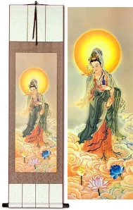 Avalokitesvara<br>Guanyin<br>The Buddha of Compassion<br>Giclee Print<br>Wall Scroll