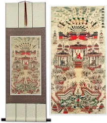 Buddhist Paradise Altar Print Wall Scroll