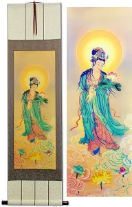 Samantabhadra Buddha Lotus Embrace Giclee Print Wall Scroll