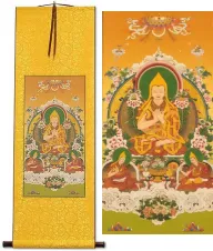 Tibetan Buddha Print Yellow Wall Scroll