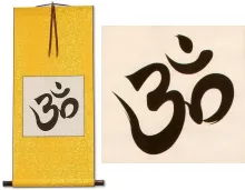 Om Symbol Hindu / Buddhist Unryu Wall Scroll