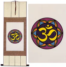 Om Symbol Hindu / Buddhist Wall Scroll