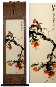 Autumn Feeling<br>Bird and Flower Wall Scroll
