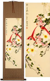 Gorgeous Colors Shadow<br>Chinese Birds and Flowers Scroll