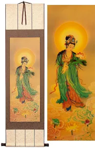 Samantabhadra Buddha Lotus Embrace Giclee Print Wall Scroll