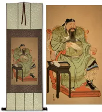 Portrait of a Chinese Man Tojinbutsu Print Reproduction Wall Scroll